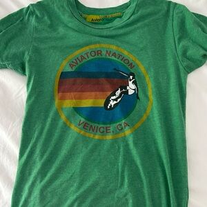 Aviator Nation Green Retro Graphic Tee